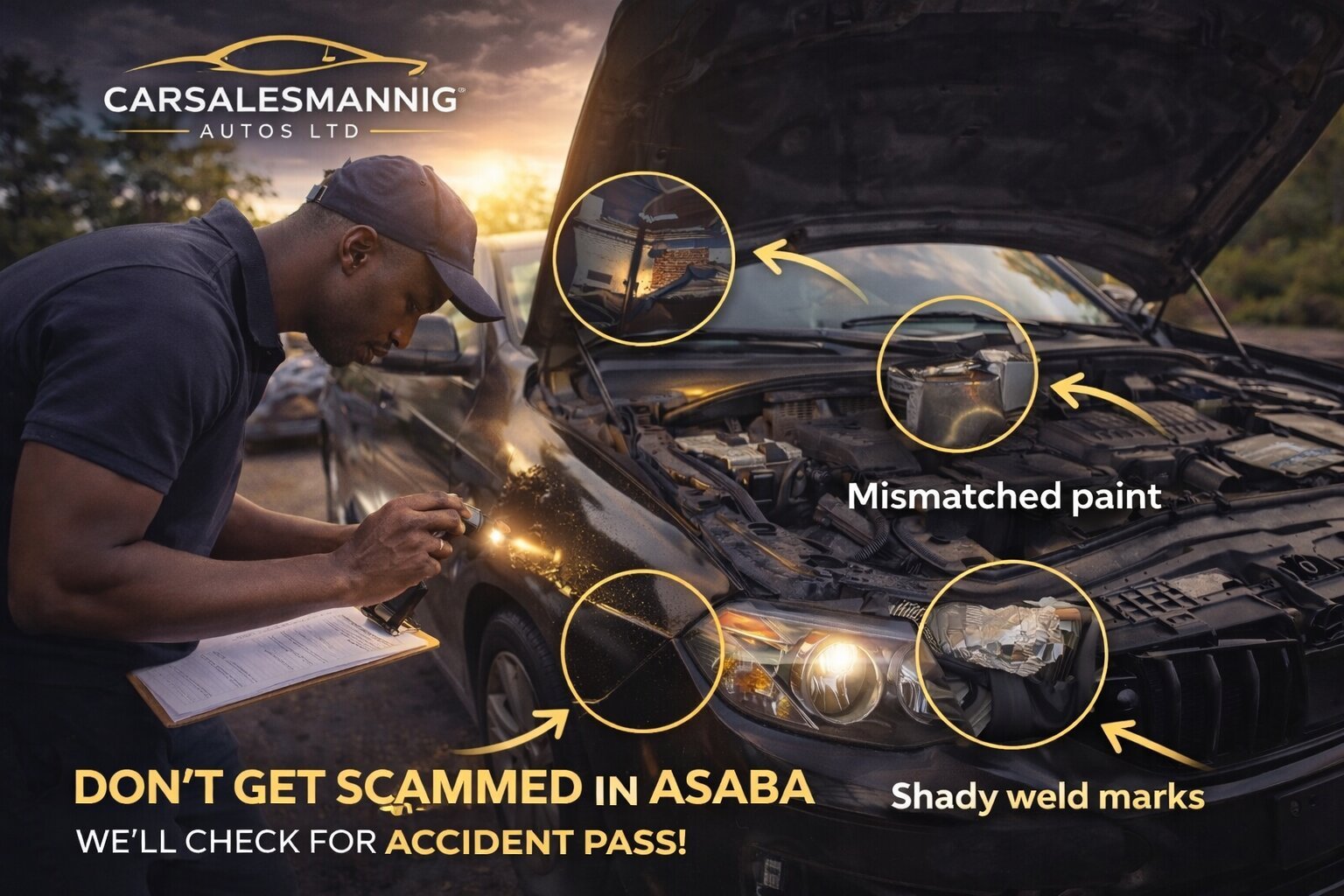 how to spot accident cars in Asaba Nigeria before buying